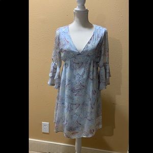 Women’s S peach love California blue floral dress